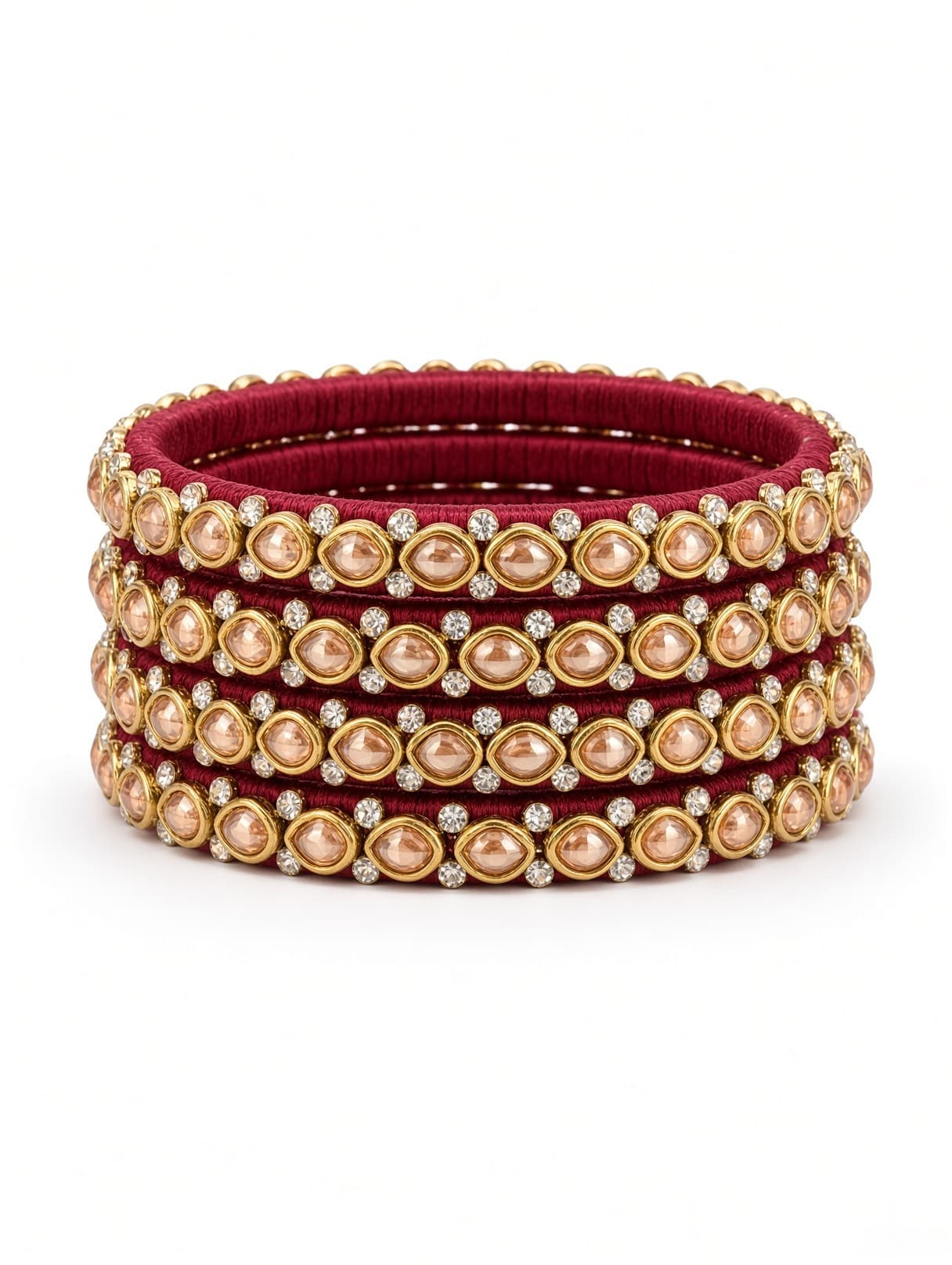 Shanti Collections Rajwada Kundan Side Bangles