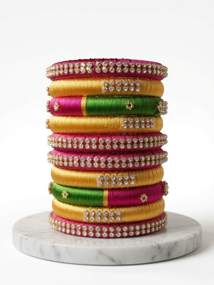 Shanti Collections® Maharani Royale Bridal Handmade Silk Thread Bangle Set